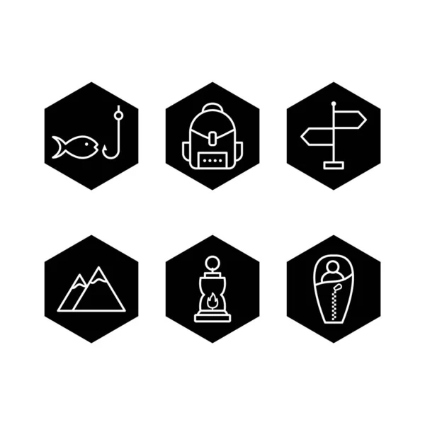 Camping Icons Personal Commercial Use — Stock Vector