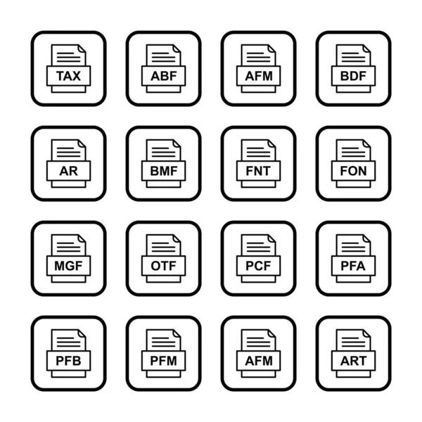 Set Van Bestandsformaten Pictogrammen — Stockvector