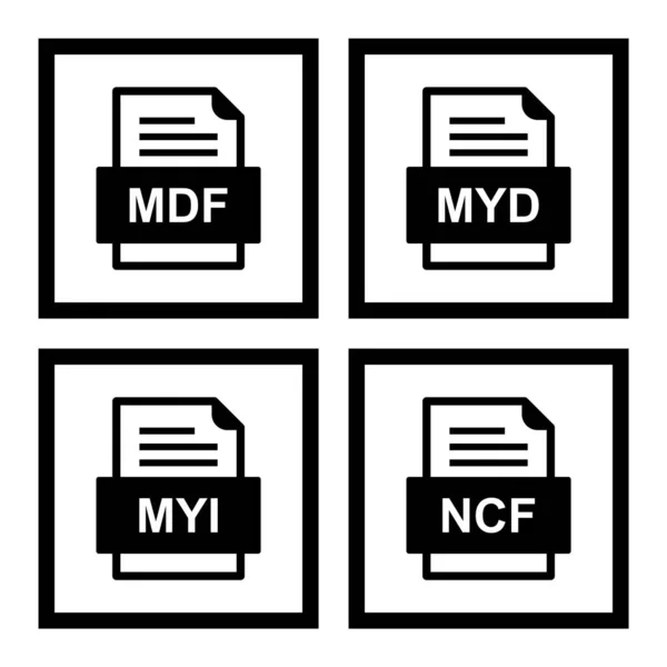 Set Von Symbolen Für Dateiformate — Stockvektor