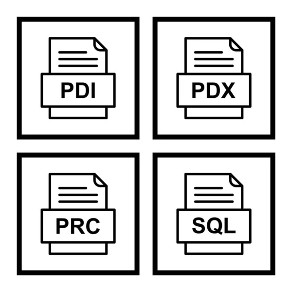 Set Von Symbolen Für Dateiformate — Stockvektor