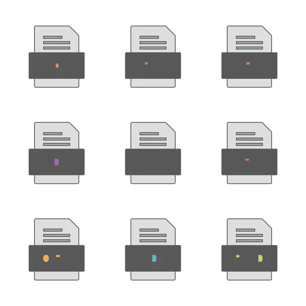 Set File Formats Icons — Stock Vector