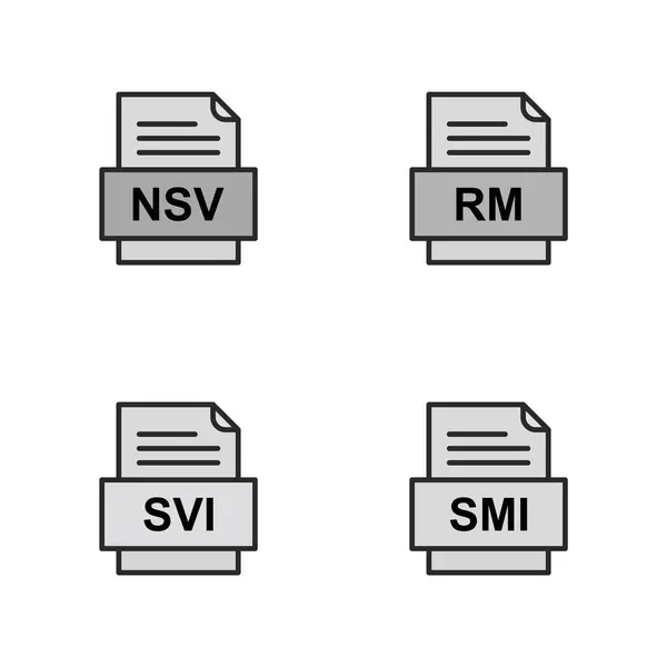 Zestaw Ikon Formatów Plików — Wektor stockowy