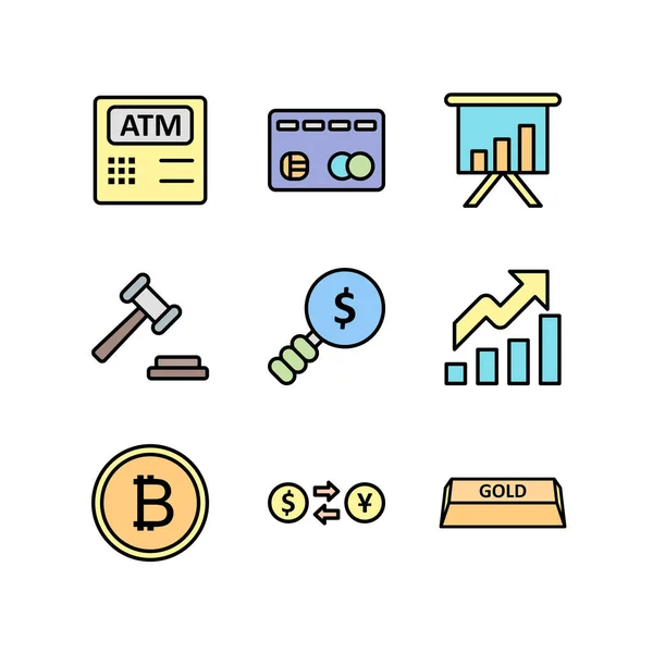 Iconos Bancarios Para Uso Personal Comercial — Vector de stock