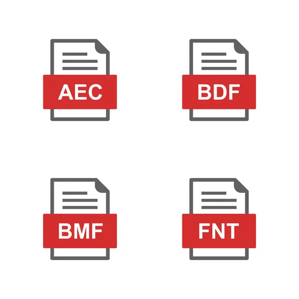 Zestaw Ikon Formatów Plików — Wektor stockowy