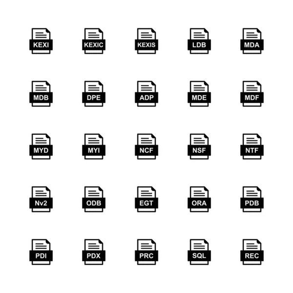 Set Dari Format Berkas Ikon - Stok Vektor