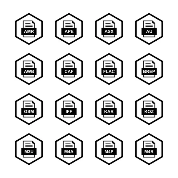 Set File Formats Icons — Stock Vector