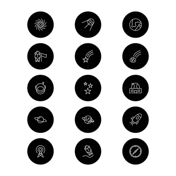 Icon Set Astronomy Personal Commercial Use — Stock Vector