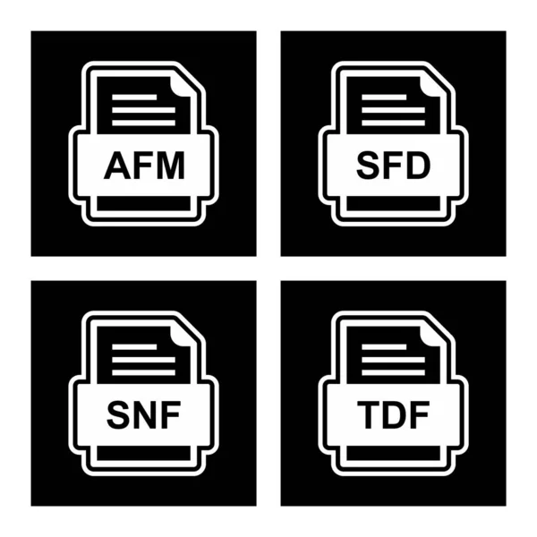 4つのファイル形式のアイコンのセット — ストックベクタ