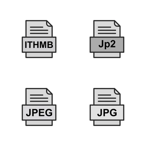 Set Von Symbolen Für Dateiformate — Stockvektor