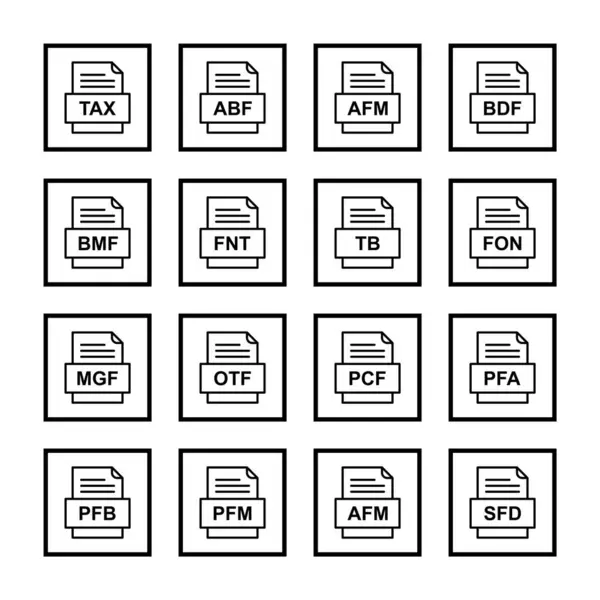 Conjunto Ícones Formatos Arquivo —  Vetores de Stock