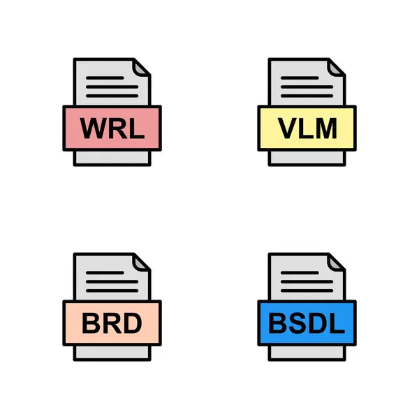 Set File Formats Icons — Stock Vector