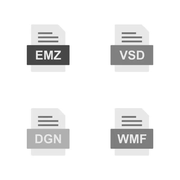 Ensemble Icônes Formats Fichiers — Image vectorielle