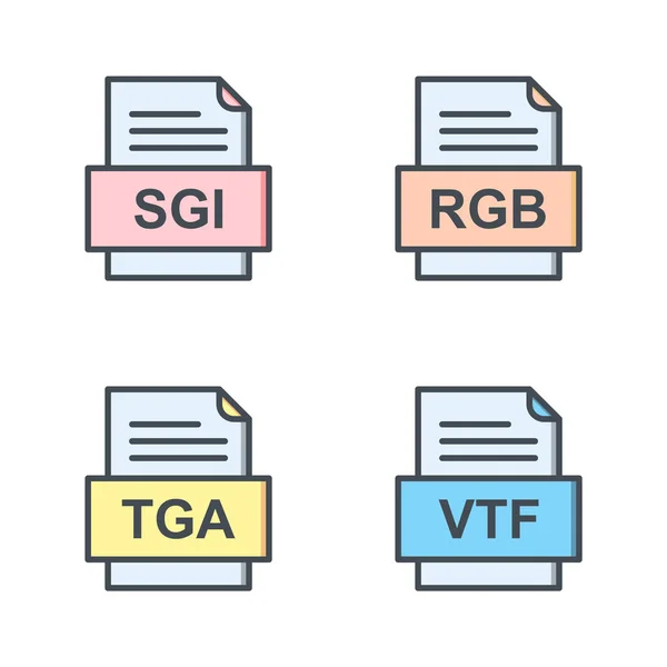 Set Von Symbolen Für Dateiformate — Stockvektor