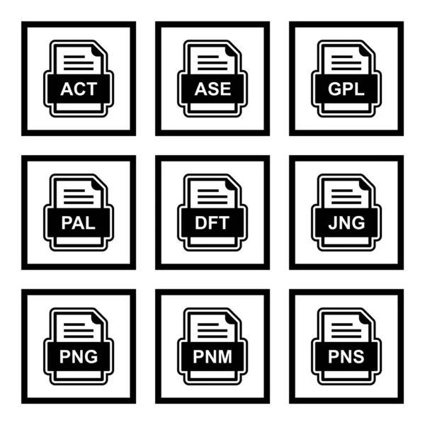 Ensemble Icônes Formats Fichiers — Image vectorielle