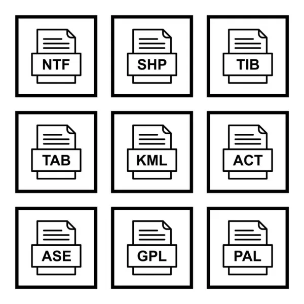 Conjunto Ícones Formatos Arquivo — Vetor de Stock