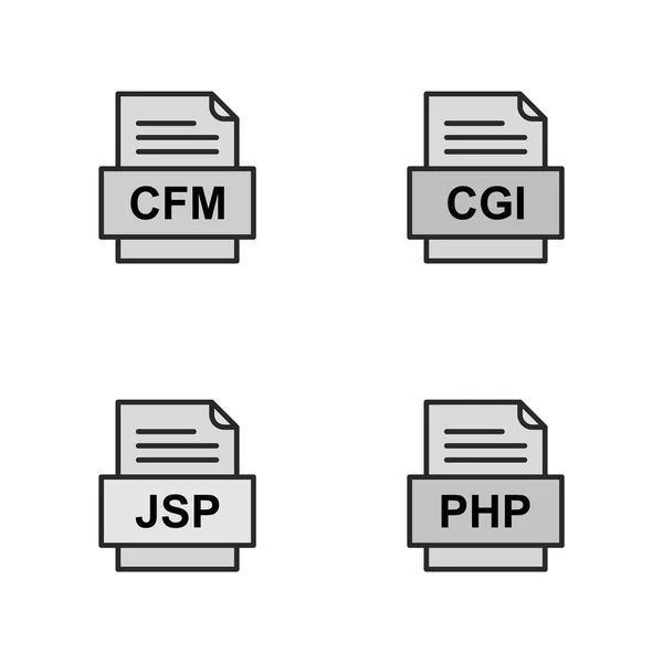 Ensemble Icônes Formats Fichiers — Image vectorielle