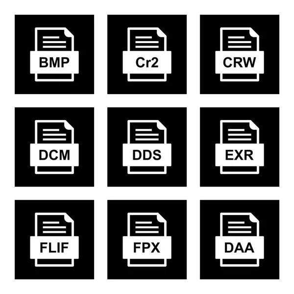 Set Van Bestandsformaten Pictogrammen — Stockvector