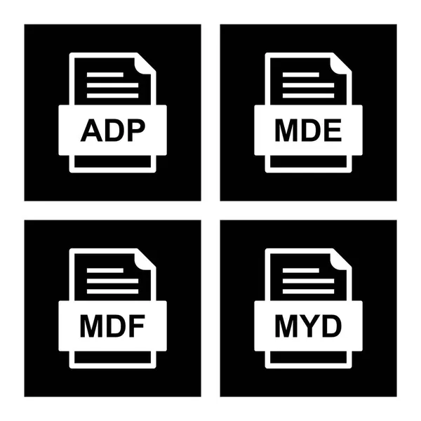 Set Von Symbolen Für Dateiformate — Stockvektor