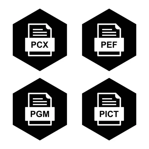 Set File Formats Icons — Stock Vector