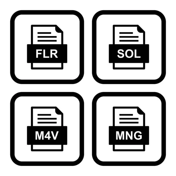 Zestaw Ikon Formatów Plików — Wektor stockowy