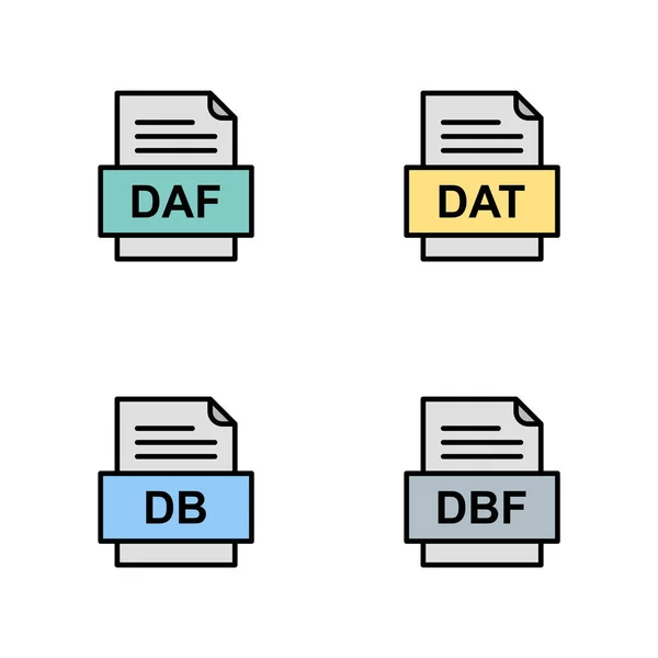 4つのファイル形式のアイコンのセット — ストックベクタ