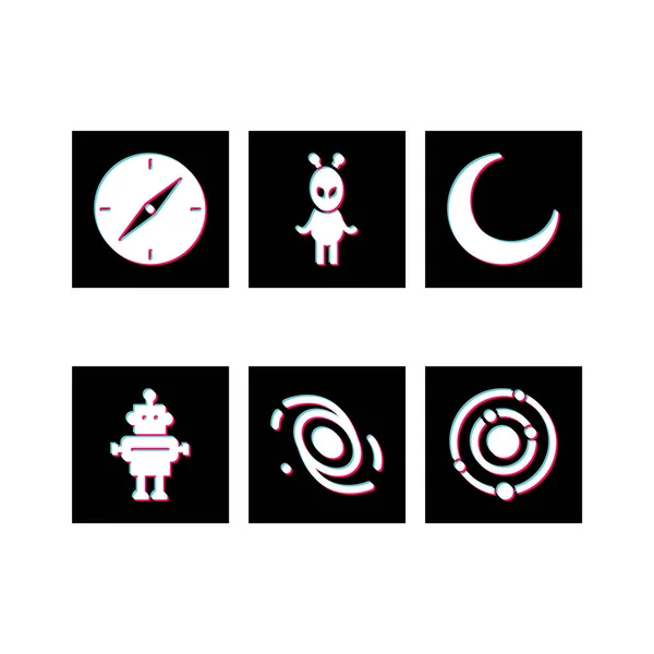 Icon Set Astronomy Personal Commercial Use — Stock Vector