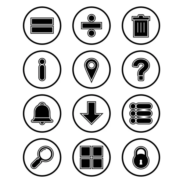 Conjunto Iconos Web Aplicaciones Móviles Símbolos — Vector de stock