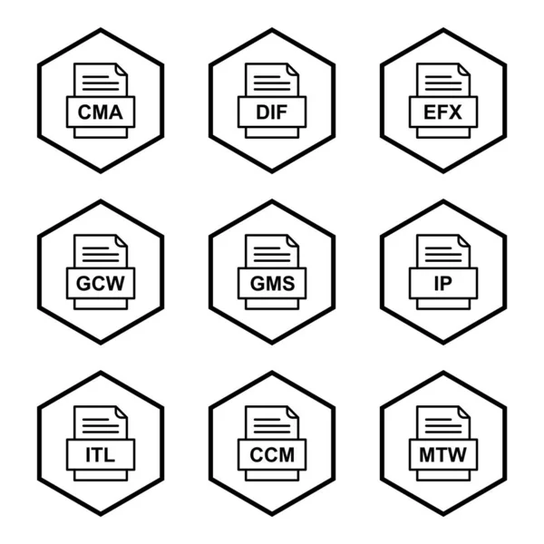 Набор Форматов Файлов Иконки — стоковый вектор