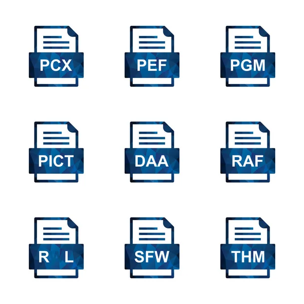 Ensemble Icônes Formats Fichiers — Image vectorielle