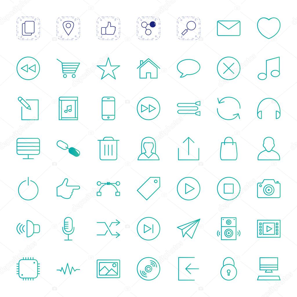 Icon set of multimedia for personal and commmercial use...