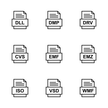 9 dosya biçimi simgesi kümesi