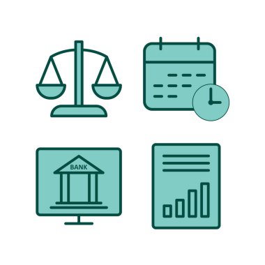 Kişisel ve Ticari Kullanım İçin 4 Bankacılık Simgesi...