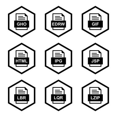 9 dosya biçimi simgesi kümesi