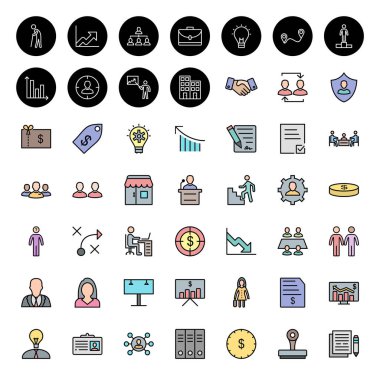 Kişisel ve ticari kullanım için 49 Simge iş kümesi...