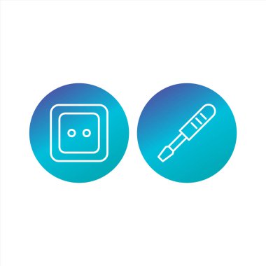 Beyaz Arkaplan Vektörü İzole Edilmiş Elementler Üzerine 2 Yapılandırma Simgesi...