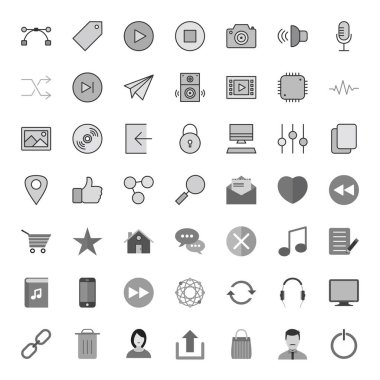 Kişisel ve iletişim için multimedya simgesi...