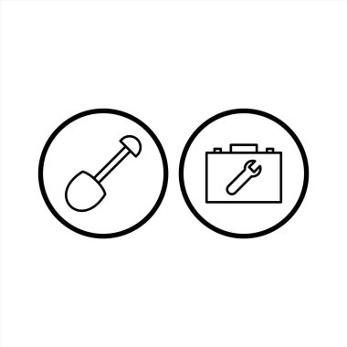 Beyaz Arkaplan Vektörü İzole Edilmiş Elementler Üzerine 2 Yapılandırma Simgesi...