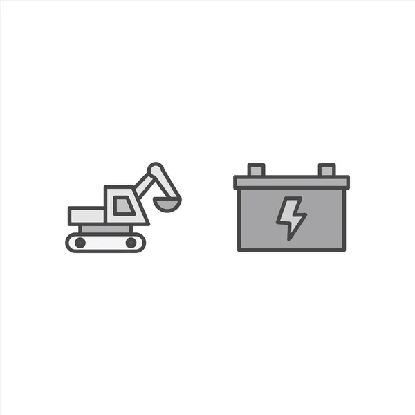 Conjunto Iconos Construcción Aislados Sobre Fondo Blanco — Vector de stock