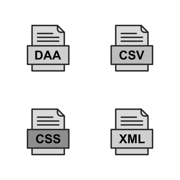 Conjunto Iconos Formatos Archivo — Archivo Imágenes Vectoriales