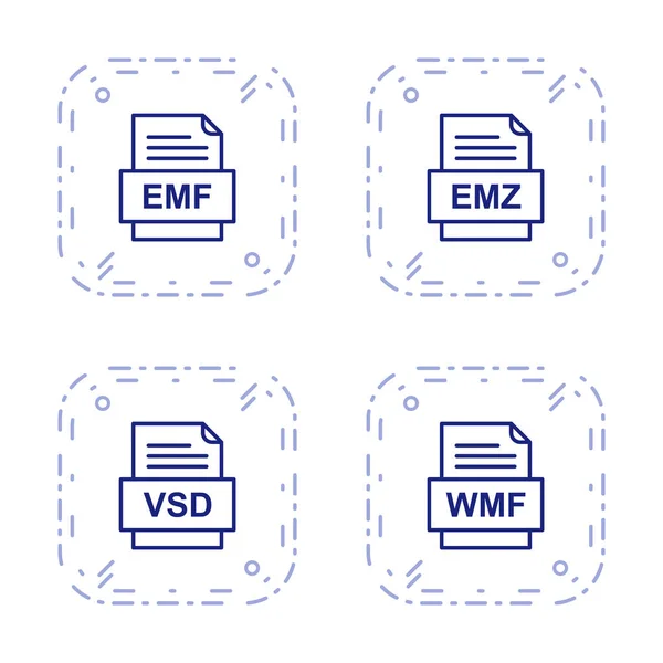 Ensemble Icônes Formats Fichiers — Image vectorielle