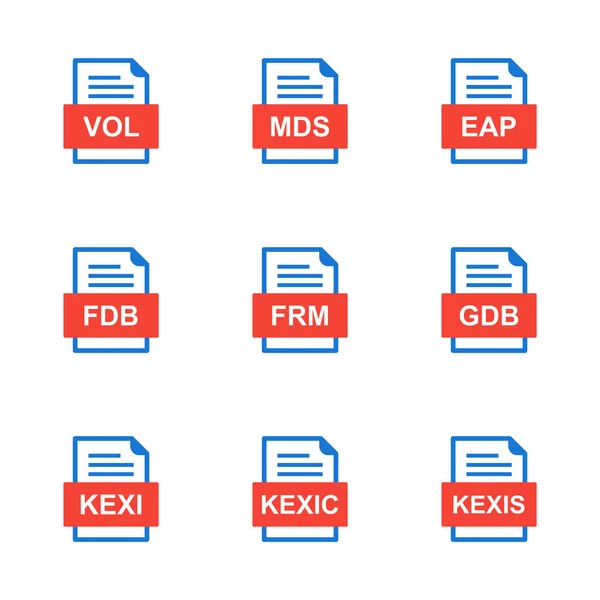 9ファイル形式のアイコンのセット — ストックベクタ