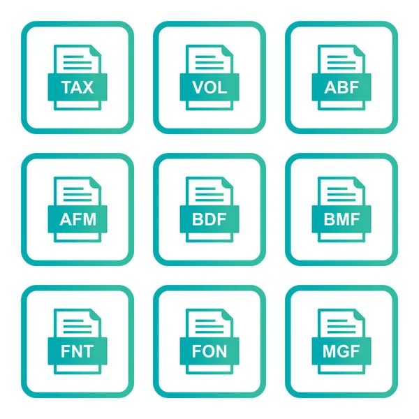 Ensemble Icônes Formats Fichiers — Image vectorielle