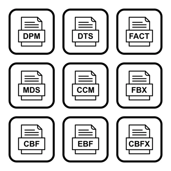 Set Van Bestandsformaten Pictogrammen — Stockvector