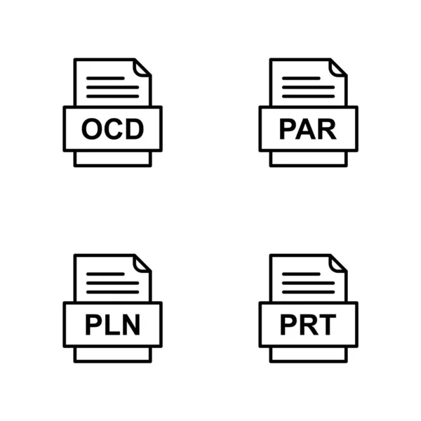 Ensemble Icônes Formats Fichiers — Image vectorielle