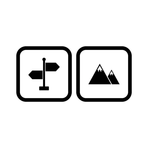 Set Icone Campeggio Sfondo Bianco Elementi Isolati Vettoriali — Vettoriale Stock
