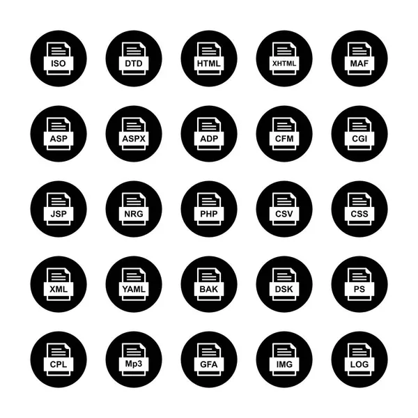 Set File Formats Icons — Stock Vector