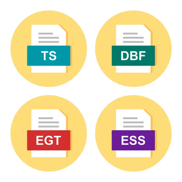 Set Von Symbolen Für Dateiformate — Stockvektor