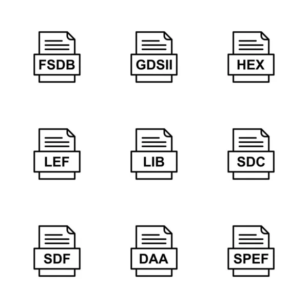 Conjunto Iconos Formatos Archivo — Archivo Imágenes Vectoriales