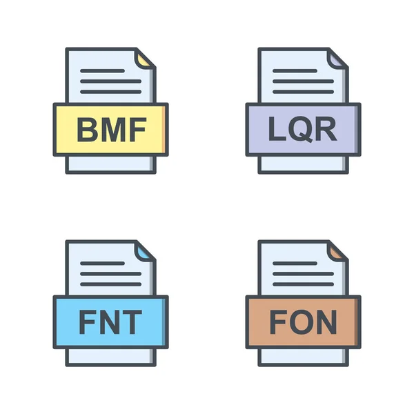 Set Von Symbolen Für Dateiformate — Stockvektor