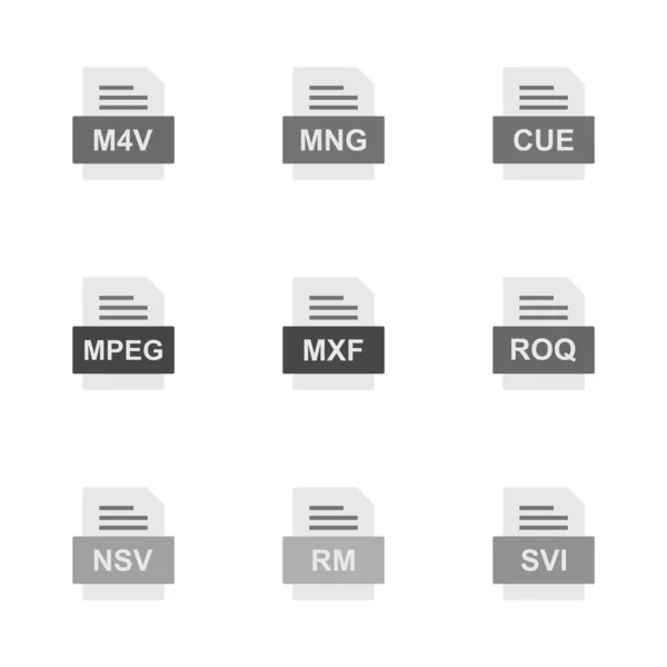 Set Von Symbolen Für Dateiformate — Stockvektor